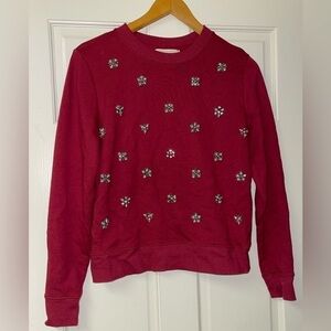 Michael Michael Kors Burgundy Sweatshirt with Rhinestones Size XS
